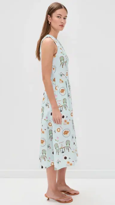 Bailey Rose Graphic Midi Dress Bluebell | Thumbnail 4 Bailey Rose Graphic Midi Dress Bluebell | Thumbnail 4