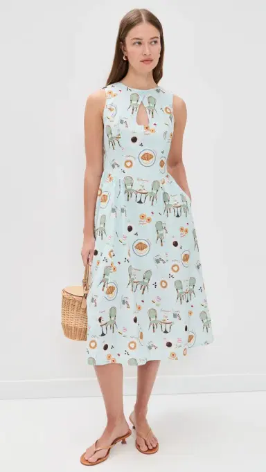 Bailey Rose Graphic Midi Dress Bluebell | Thumbnail 5 Bailey Rose Graphic Midi Dress Bluebell | Thumbnail 5