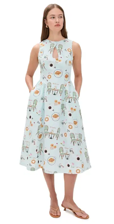 Bailey Rose Graphic Midi Dress Bluebell | Thumbnail 1 Bailey Rose Graphic Midi Dress Bluebell | Thumbnail 1
