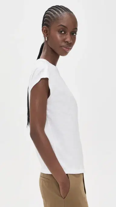 Theory Bind Neck Boxy Tee White | Thumbnail 4 Theory Bind Neck Boxy Tee White | Thumbnail 4
