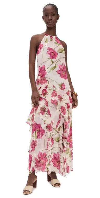 MISA Novah Dress Fuchsia Blooms Mix | Thumbnail 1 MISA Novah Dress Fuchsia Blooms Mix | Thumbnail 1