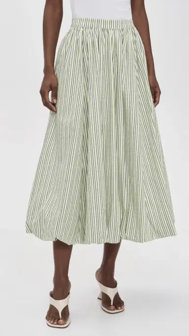 Cinq à Sept Striped Cellah Bubble Skirt /Lime | Thumbnail 2 Cinq à Sept Striped Cellah Bubble Skirt /Lime | Thumbnail 2