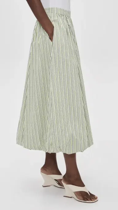 Cinq à Sept Striped Cellah Bubble Skirt /Lime | Thumbnail 4 Cinq à Sept Striped Cellah Bubble Skirt /Lime | Thumbnail 4