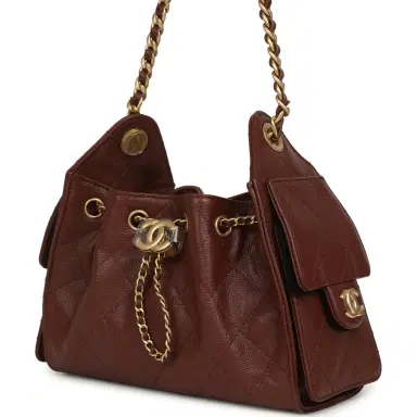 Chanel Chanel Mini 25 Hobo Bag Brown Caviar Antique Gold Hardware | Thumbnail 5 Chanel Chanel Mini 25 Hobo Bag Brown Caviar Antique Gold Hardware | Thumbnail 5