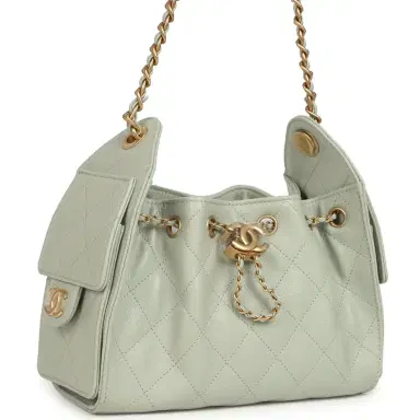 Chanel Chanel Mini 25 Hobo Bag Light Green Caviar Antique Gold Hardware | Thumbnail 2 Chanel Chanel Mini 25 Hobo Bag Light Green Caviar Antique Gold Hardware | Thumbnail 2