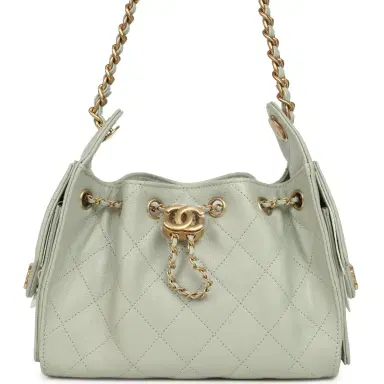 Chanel Chanel Mini 25 Hobo Bag Light Green Caviar Antique Gold Hardware | Thumbnail 1 Chanel Chanel Mini 25 Hobo Bag Light Green Caviar Antique Gold Hardware | Thumbnail 1