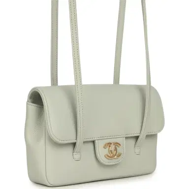 Chanel Chanel Mini Preppy Coco Clutch with Straps Light Green Shiny Caviar Brushed Gold Hardware | Thumbnail 2 Chanel Chanel Mini Preppy Coco Clutch with Straps Light Green Shiny Caviar Brushed Gold Hardware | Thumbnail 2