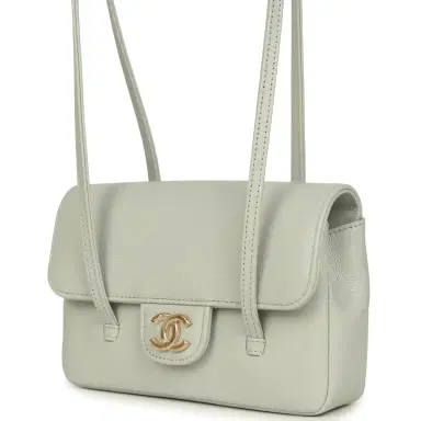 Chanel Chanel Mini Preppy Coco Clutch with Straps Light Green Shiny Caviar Brushed Gold Hardware | Thumbnail 5 Chanel Chanel Mini Preppy Coco Clutch with Straps Light Green Shiny Caviar Brushed Gold Hardware | Thumbnail 5