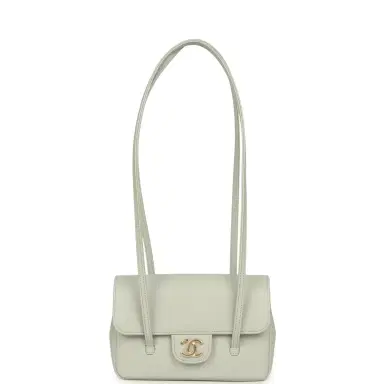 Chanel Chanel Mini Preppy Coco Clutch with Straps Light Green Shiny Caviar Brushed Gold Hardware | Thumbnail 7 Chanel Chanel Mini Preppy Coco Clutch with Straps Light Green Shiny Caviar Brushed Gold Hardware | Thumbnail 7