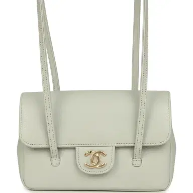 Chanel Chanel Mini Preppy Coco Clutch with Straps Light Green Shiny Caviar Brushed Gold Hardware | Thumbnail 1 Chanel Chanel Mini Preppy Coco Clutch with Straps Light Green Shiny Caviar Brushed Gold Hardware | Thumbnail 1