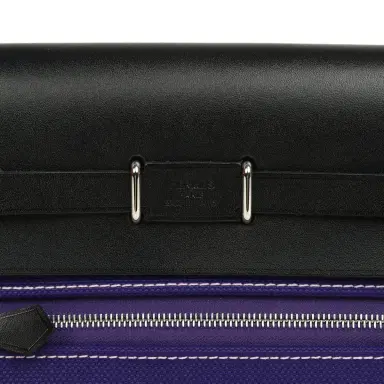 HERMÈS Hermes Herbag Zip 20 Mini Purple Toile Militaire Canvas and Black Vache Hunter Palladium Hardware | Thumbnail 8 HERMÈS Hermes Herbag Zip 20 Mini Purple Toile Militaire Canvas and Black Vache Hunter Palladium Hardware | Thumbnail 8