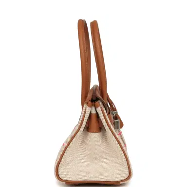 HERMÈS Hermes Shoulder Birkin Light 29 Multicolor Toile and Gold Swift Palladium Hardware | Thumbnail 3 HERMÈS Hermes Shoulder Birkin Light 29 Multicolor Toile and Gold Swift Palladium Hardware | Thumbnail 3