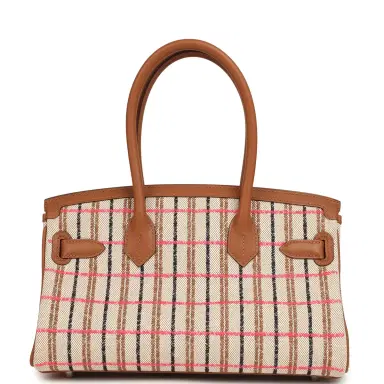 HERMÈS Hermes Shoulder Birkin Light 29 Multicolor Toile and Gold Swift Palladium Hardware | Thumbnail 4 HERMÈS Hermes Shoulder Birkin Light 29 Multicolor Toile and Gold Swift Palladium Hardware | Thumbnail 4