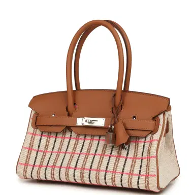 HERMÈS Hermes Shoulder Birkin Light 29 Multicolor Toile and Gold Swift Palladium Hardware | Thumbnail 5 HERMÈS Hermes Shoulder Birkin Light 29 Multicolor Toile and Gold Swift Palladium Hardware | Thumbnail 5