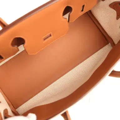 HERMÈS Hermes Shoulder Birkin Light 29 Multicolor Toile and Gold Swift Palladium Hardware | Thumbnail 8 HERMÈS Hermes Shoulder Birkin Light 29 Multicolor Toile and Gold Swift Palladium Hardware | Thumbnail 8