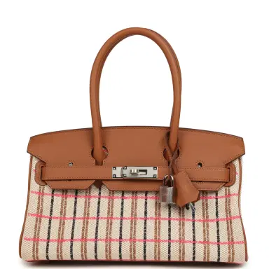HERMÈS Hermes Shoulder Birkin Light 29 Multicolor Toile and Gold Swift Palladium Hardware | Thumbnail 1 HERMÈS Hermes Shoulder Birkin Light 29 Multicolor Toile and Gold Swift Palladium Hardware | Thumbnail 1