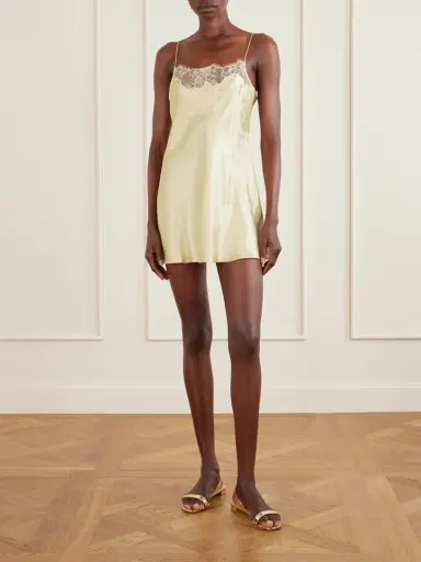 Carine Gilson Lace-trimmed Silk-satin Slip | Thumbnail 2 Carine Gilson Lace-trimmed Silk-satin Slip | Thumbnail 2