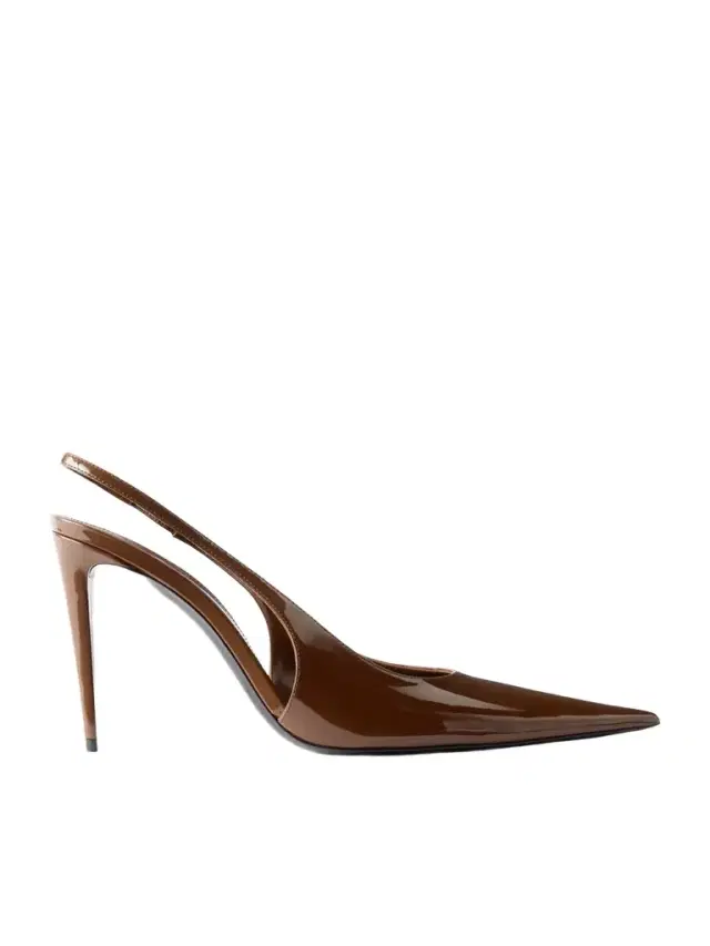 Saint Laurent Guermantes Leather Slingback Pumps