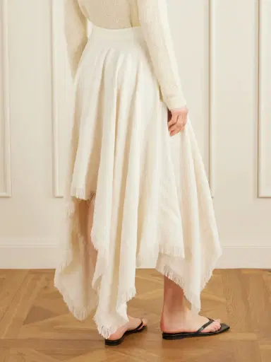 Kallmeyer Frayed Asymmetric Tweed Midi Skirt | Thumbnail 4 Kallmeyer Frayed Asymmetric Tweed Midi Skirt | Thumbnail 4