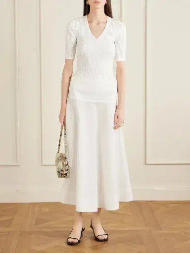 Theory Pointelle-knit Crepe T-shirt | Thumbnail 2 Theory Pointelle-knit Crepe T-shirt | Thumbnail 2