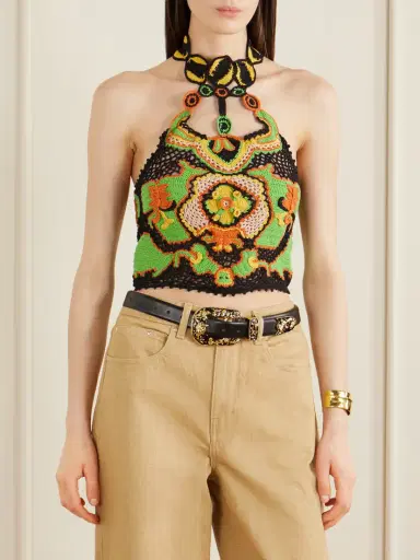 Etro Cropped Crocheted Cotton Halterneck Top | Thumbnail 3 Etro Cropped Crocheted Cotton Halterneck Top | Thumbnail 3