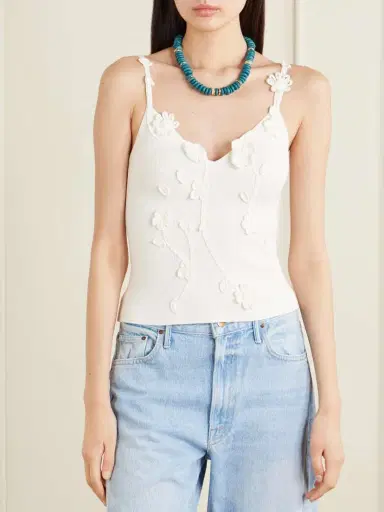 Cult Gaia Emiliana Floral-appliquéd Knitted Top | Thumbnail 3 Cult Gaia Emiliana Floral-appliquéd Knitted Top | Thumbnail 3
