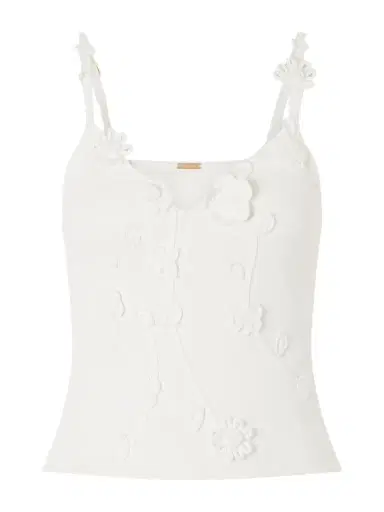 Cult Gaia Emiliana Floral-appliquéd Knitted Top | Thumbnail 1 Cult Gaia Emiliana Floral-appliquéd Knitted Top | Thumbnail 1