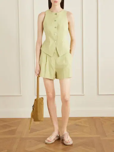Veronica Beard Hartwell Linen-blend Twill Vest | Thumbnail 2 Veronica Beard Hartwell Linen-blend Twill Vest | Thumbnail 2