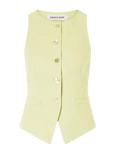 Veronica Beard Hartwell Linen-blend Twill Vest | Thumbnail 1 Veronica Beard Hartwell Linen-blend Twill Vest | Thumbnail 1
