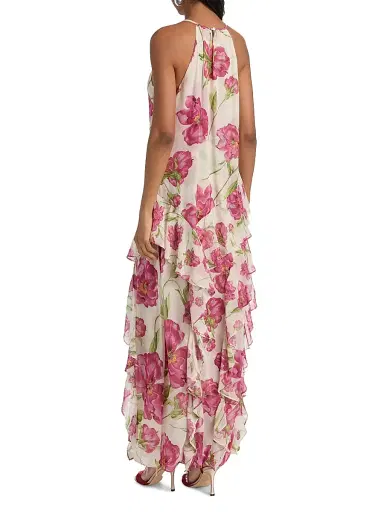 MISA Los Angeles Women's Novah Floral Ruffle Maxi Dress - Fuchsia Blooms | Thumbnail 5 MISA Los Angeles Women's Novah Floral Ruffle Maxi Dress - Fuchsia Blooms | Thumbnail 5