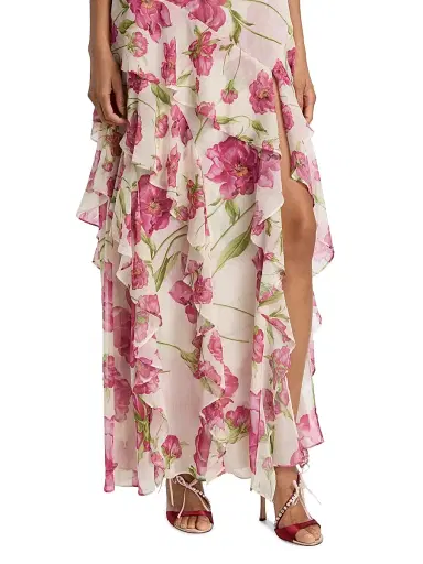 MISA Los Angeles Women's Novah Floral Ruffle Maxi Dress - Fuchsia Blooms | Thumbnail 6 MISA Los Angeles Women's Novah Floral Ruffle Maxi Dress - Fuchsia Blooms | Thumbnail 6