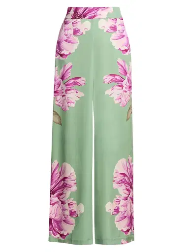 Misa Los Angeles Women's Izzie Floral Satin High-Rise Wide-Leg Pants - Large Flora - Size XS | Thumbnail 1 Misa Los Angeles Women's Izzie Floral Satin High-Rise Wide-Leg Pants - Large Flora - Size XS | Thumbnail 1