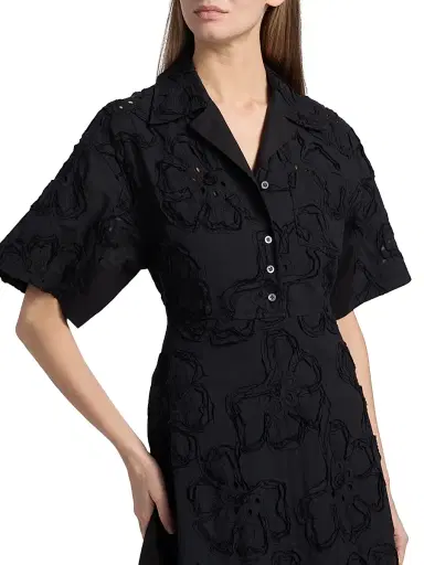 3.1 Phillip Lim Women's 3D Floral Embroiered Cotton-Blend Midi-Shirtdress | Thumbnail 6 3.1 Phillip Lim Women's 3D Floral Embroiered Cotton-Blend Midi-Shirtdress | Thumbnail 6
