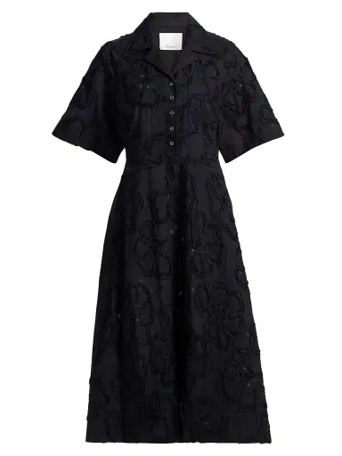3.1 Phillip Lim Women's 3D Floral Embroiered Cotton-Blend Midi-Shirtdress | Thumbnail 1 3.1 Phillip Lim Women's 3D Floral Embroiered Cotton-Blend Midi-Shirtdress | Thumbnail 1