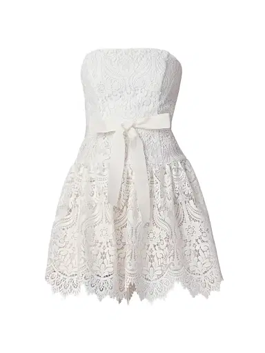 Shoshanna Women's Ester Lace Strapless Minidress - Porcelain | Thumbnail 1 Shoshanna Women's Ester Lace Strapless Minidress - Porcelain | Thumbnail 1