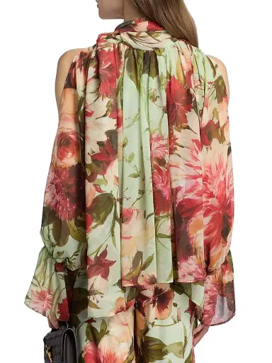 Chiara Boni La Petite Robe Women's Slawa Floral Print Georgette Blouse | Thumbnail 5 Chiara Boni La Petite Robe Women's Slawa Floral Print Georgette Blouse | Thumbnail 5
