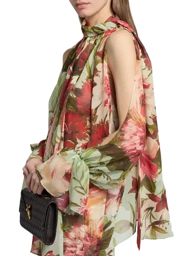 Chiara Boni La Petite Robe Women's Slawa Floral Print Georgette Blouse | Thumbnail 6 Chiara Boni La Petite Robe Women's Slawa Floral Print Georgette Blouse | Thumbnail 6