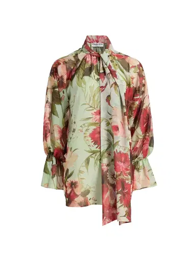 Chiara Boni La Petite Robe Women's Slawa Floral Print Georgette Blouse | Thumbnail 1 Chiara Boni La Petite Robe Women's Slawa Floral Print Georgette Blouse | Thumbnail 1