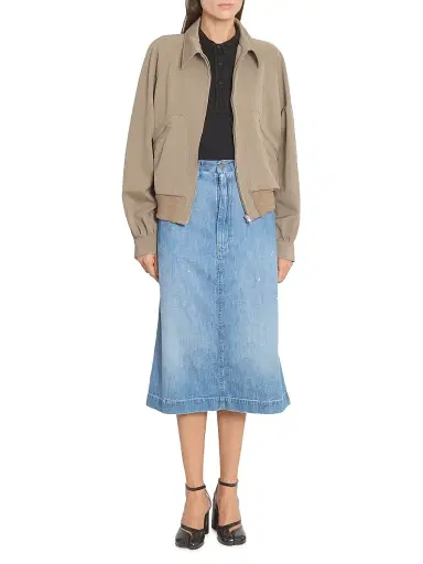 Maison Margiela Women's Distressed Denim Midi-Skirt | Thumbnail 2 Maison Margiela Women's Distressed Denim Midi-Skirt | Thumbnail 2
