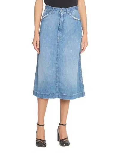Maison Margiela Women's Distressed Denim Midi-Skirt | Thumbnail 3 Maison Margiela Women's Distressed Denim Midi-Skirt | Thumbnail 3