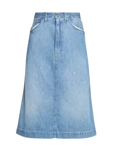 Maison Margiela Women's Distressed Denim Midi-Skirt | Thumbnail 1 Maison Margiela Women's Distressed Denim Midi-Skirt | Thumbnail 1
