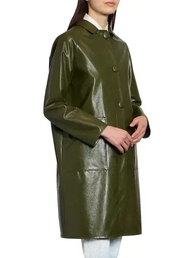 MM6 MAISON MARGIELA Women's Faux Leather Coat - Forest Green - Size 8 | Thumbnail 4 MM6 MAISON MARGIELA Women's Faux Leather Coat - Forest Green - Size 8 | Thumbnail 4