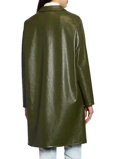 MM6 MAISON MARGIELA Women's Faux Leather Coat - Forest Green - Size 8 | Thumbnail 5 MM6 MAISON MARGIELA Women's Faux Leather Coat - Forest Green - Size 8 | Thumbnail 5
