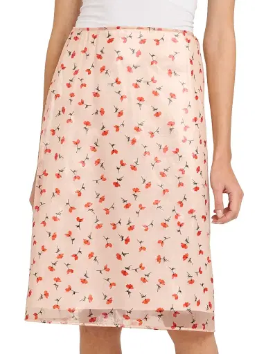 Jil Sander Women's Floral Organza Knee-Length Skirt - Pink Salt | Thumbnail 3 Jil Sander Women's Floral Organza Knee-Length Skirt - Pink Salt | Thumbnail 3