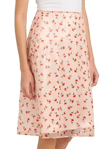 Jil Sander Women's Floral Organza Knee-Length Skirt - Pink Salt | Thumbnail 4 Jil Sander Women's Floral Organza Knee-Length Skirt - Pink Salt | Thumbnail 4