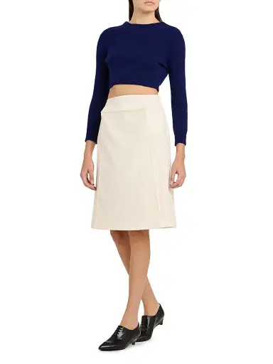 Jil Sander Women's Double-Faced Crepe Knee-Length Skirt - Porcelain | Thumbnail 2 Jil Sander Women's Double-Faced Crepe Knee-Length Skirt - Porcelain | Thumbnail 2
