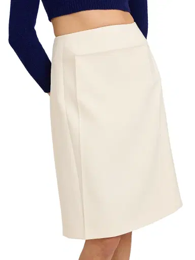 Jil Sander Women's Double-Faced Crepe Knee-Length Skirt - Porcelain | Thumbnail 6 Jil Sander Women's Double-Faced Crepe Knee-Length Skirt - Porcelain | Thumbnail 6