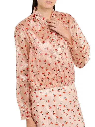 Jil Sander Women's Floral Organza Blouse - Pink Salt | Thumbnail 6 Jil Sander Women's Floral Organza Blouse - Pink Salt | Thumbnail 6