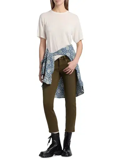 R13 Women's Boy Straight-Leg Crop Jeans - Military Green Stretch - Size 28 | Thumbnail 2 R13 Women's Boy Straight-Leg Crop Jeans - Military Green Stretch - Size 28 | Thumbnail 2