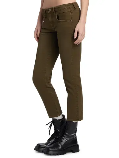 R13 Women's Boy Straight-Leg Crop Jeans - Military Green Stretch - Size 28 | Thumbnail 4 R13 Women's Boy Straight-Leg Crop Jeans - Military Green Stretch - Size 28 | Thumbnail 4